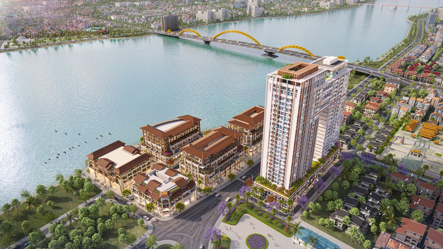 Vị trí cận kề bên sông Hàn của phân khu