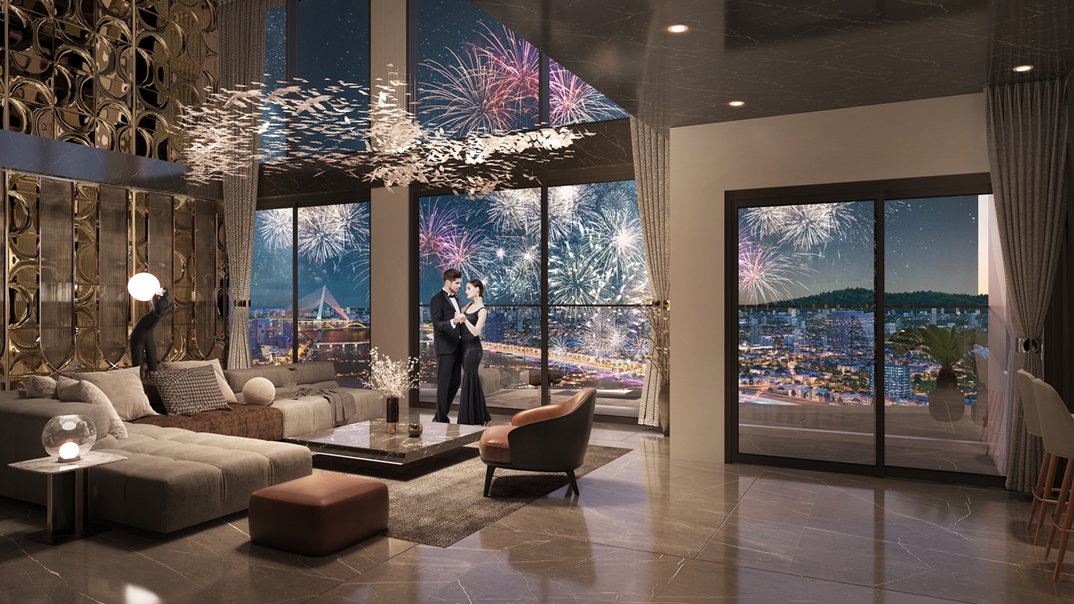 Căn hộ duplex với tầm nhìn ngắm pháo hoa tuyệt đỉnh