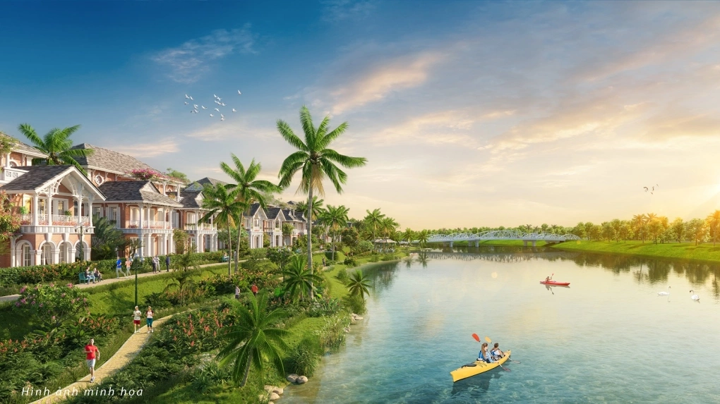 Sunneva Island được bao quanh bởi sông nước cùng tầm nhìn bao quát dãy núi Ngũ Hành Sơn1