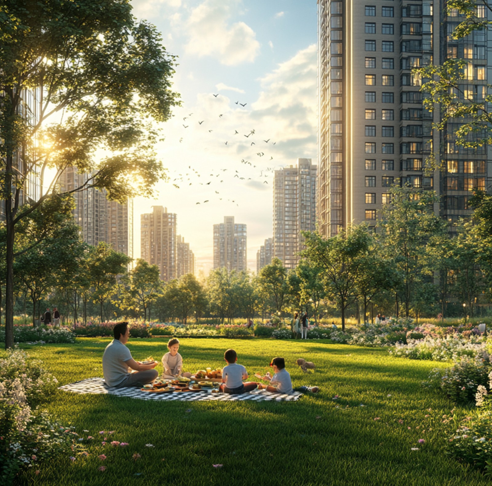 Quần thể Feliz Jardin - vườn Hạnh Phúc nằm tại trung tâm Sun Feliza Suites. Ảnh minh họa