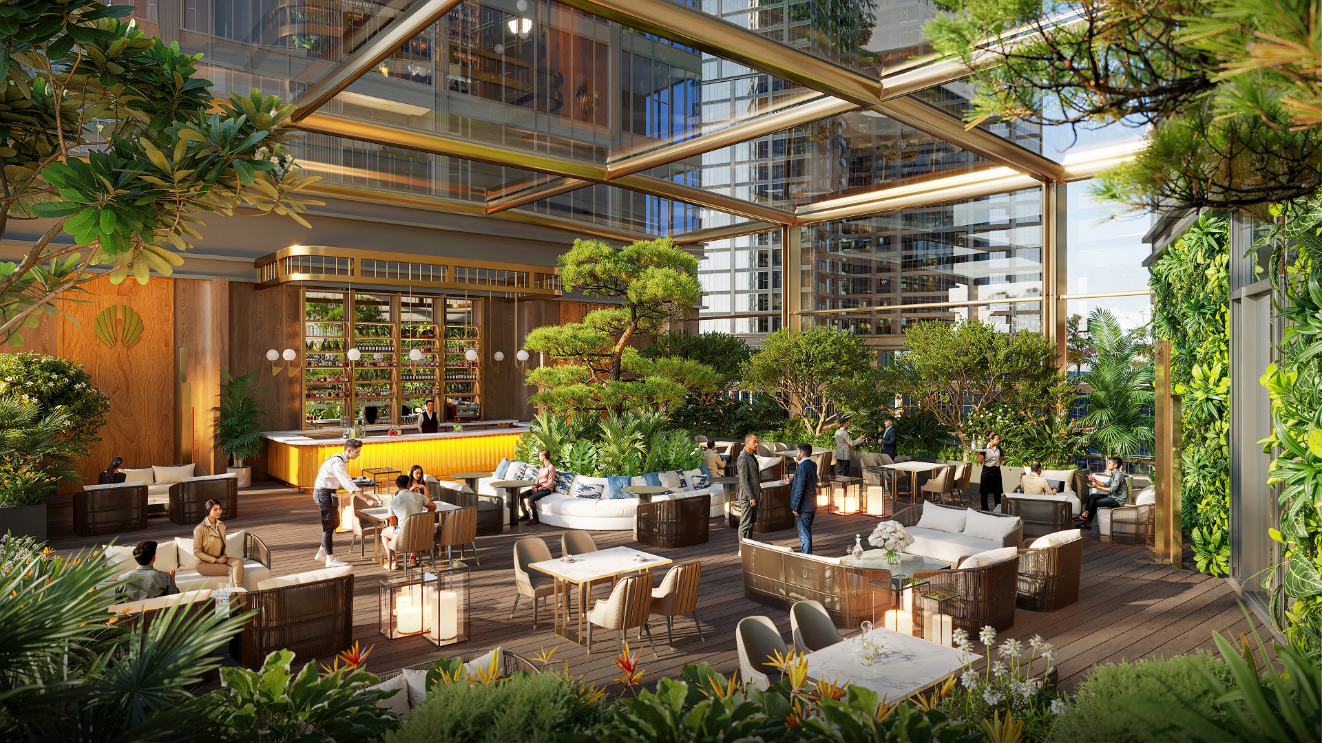 Garden Café – nơi học tập, làm việc, thư giãn của cư dân. Ảnh: Sun Property.