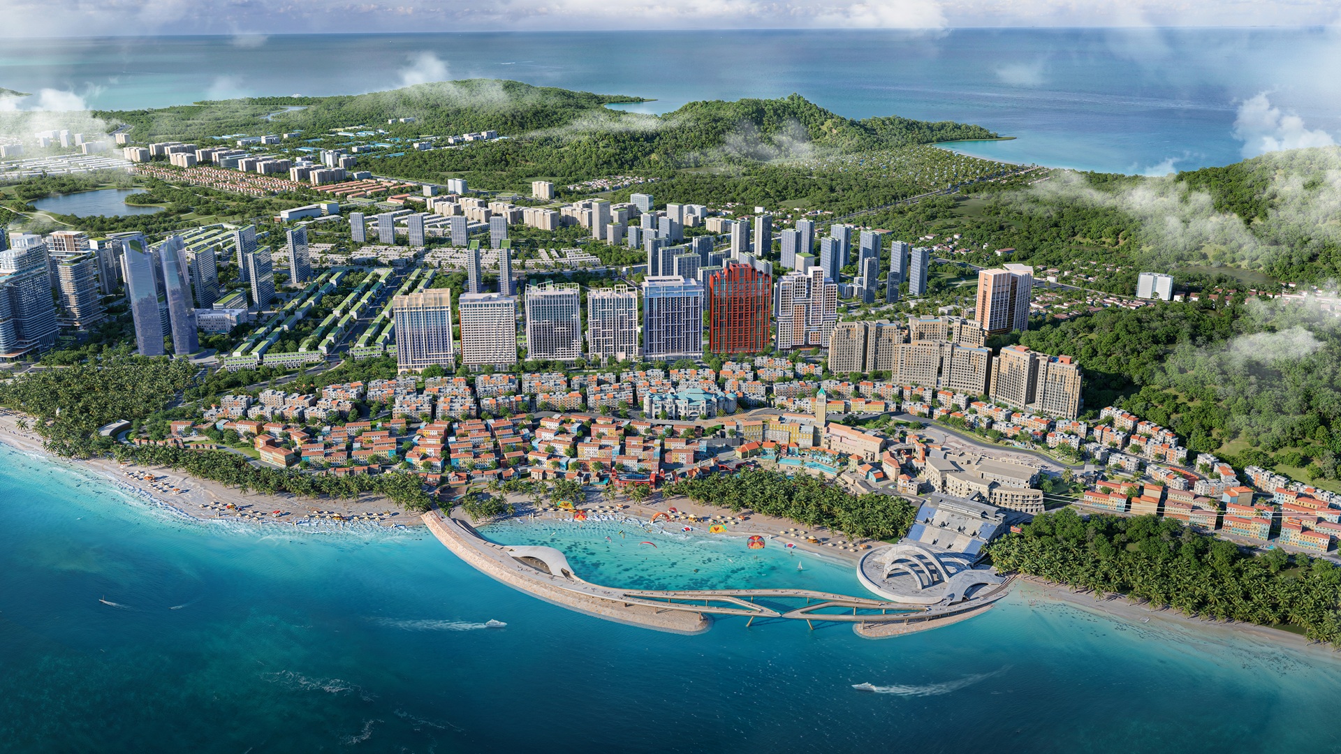 Mỗi tòa tháp The Sunset mang một màu sắc kiến trúc và tượng trưng cho ý nghĩa độc đáo riêng.