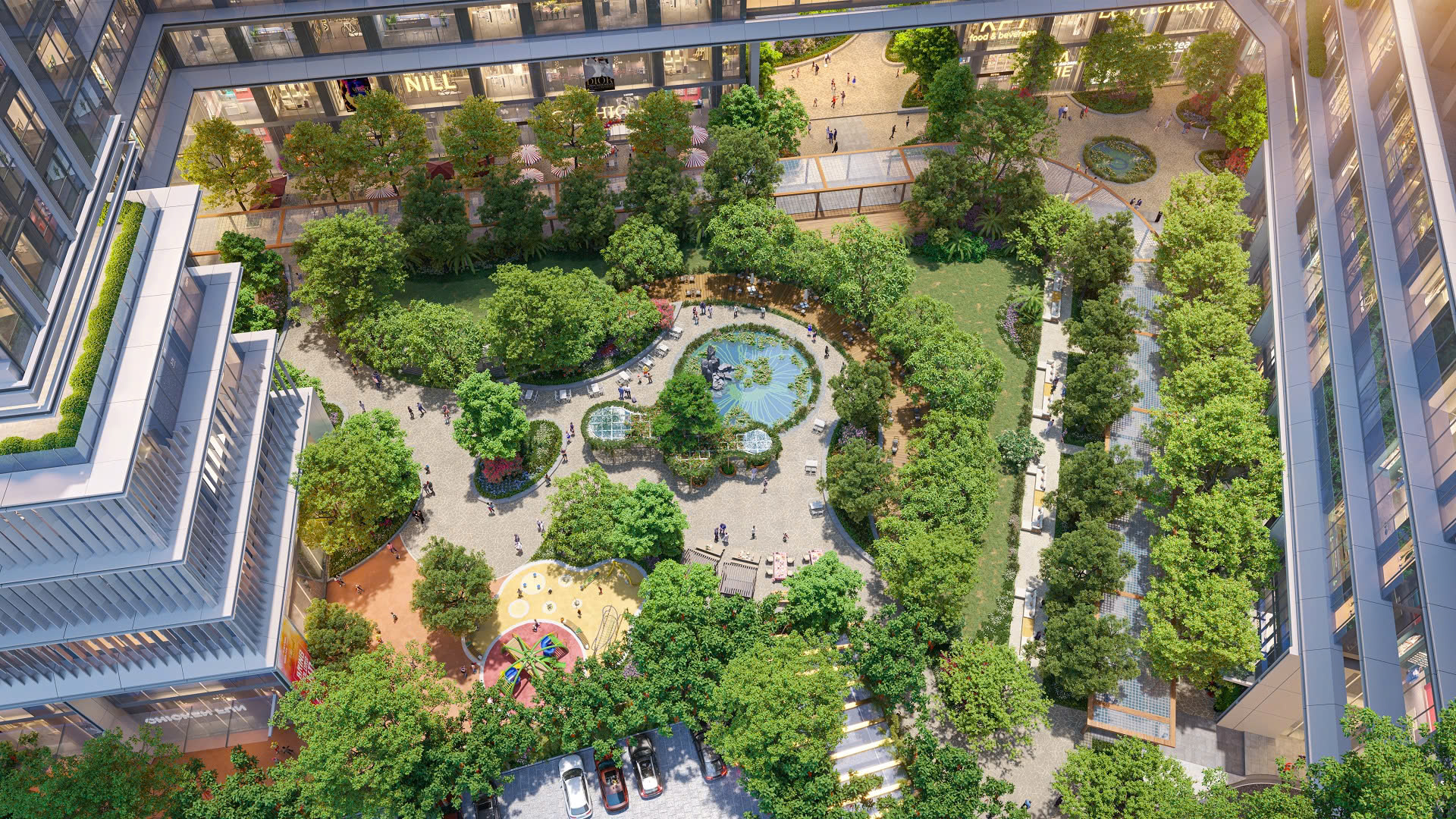 Một góc phối cảnh không gian sống nội khu dự án Sun Feliza Suites.